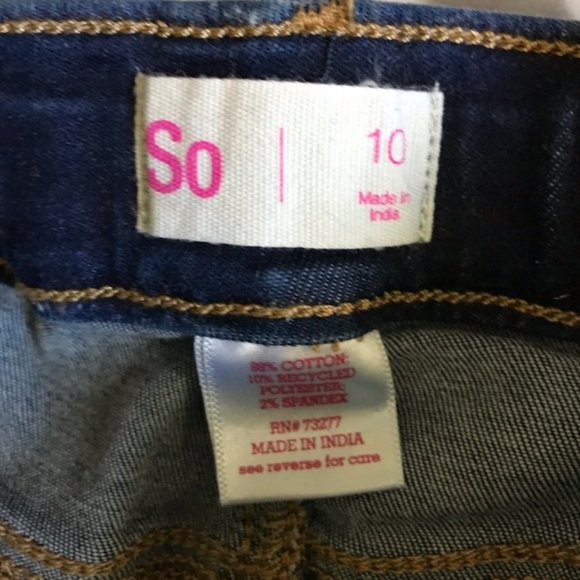 SO - GIRLS Midrise Dark Distressed Skinny Jeans/Jeggings NWT - Picture 5 of 6